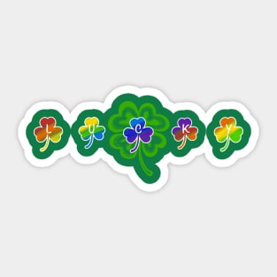 Lucky Clover - Rainbow Shamrocks Sticker